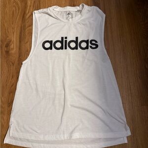 Adidas White Tank with Black Logo